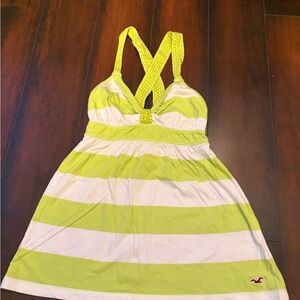 Hollister Striped Green and White babydoll top